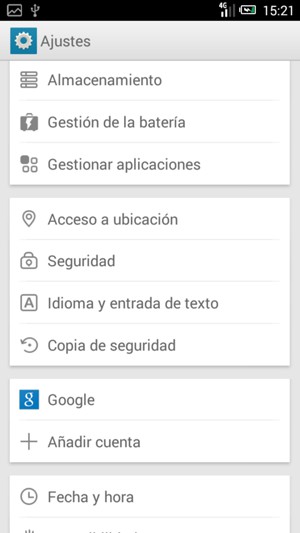 Desplácese y seleccione Google