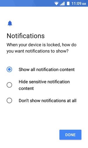 Select your preferred option and select DONE