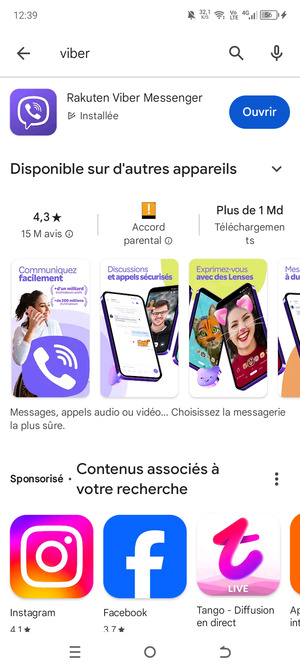 Sélectionnez l'appli