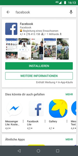 Wählen Sie die App