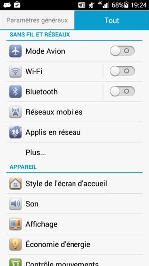 Sélectionnez Plus...