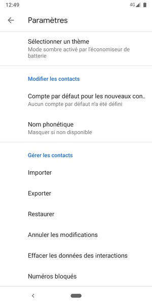 Faites défiler et sélectionnez Importer