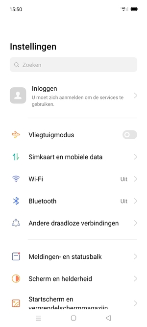 Selecteer Simkaart en mobiele data