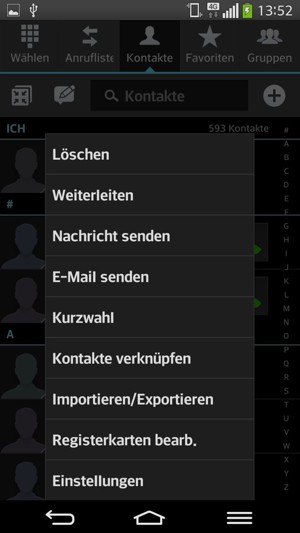 Wählen Sie Importieren/Exportieren