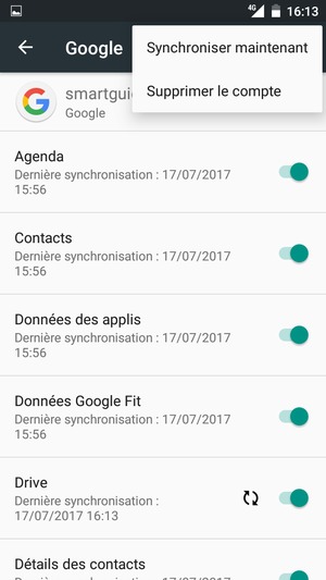 Sélectionnez Synchroniser maintenant