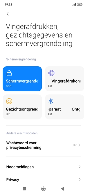 Uw telefoon is nu beveiligd met een schermvergrendeling