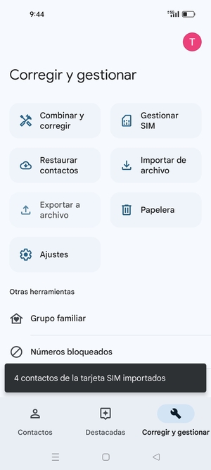 Sus contactos se guardarán en su cuenta de Google y se guardarán en su teléfono la próxima vez que Google sea sincronizado.