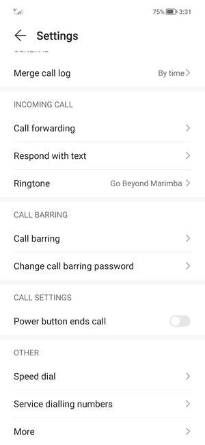 Scroll to  and select More