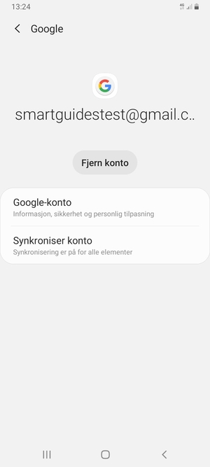 Velg Synkroniser konto