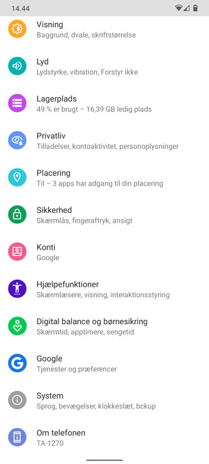 Scroll til og vælg Sikkerhed