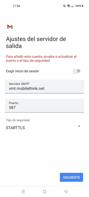 Seleccione Tipo de seguridad