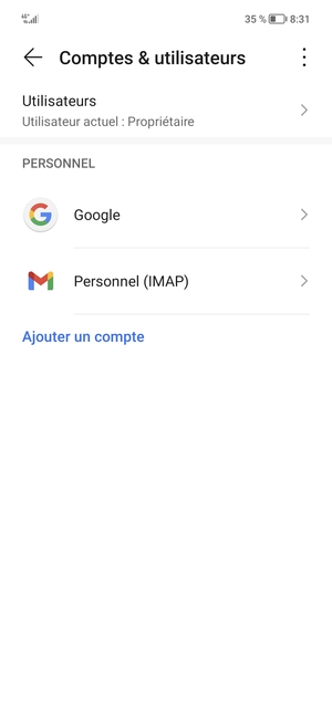 Sélectionnez Google