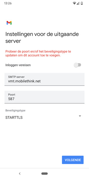 Selecteer Beveiligingstype