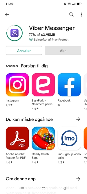 Afvent at installeringen er afsluttet