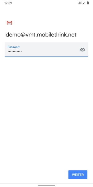 Geben Sie Ihre Passwort ein und wählen Sie WEITER