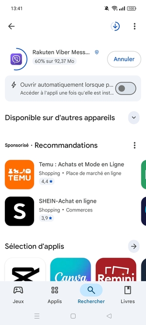 Veuillez attendre la fin de la procédure d'installation
