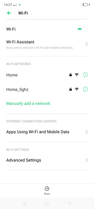 Select the wireless network you want to connect to