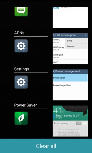 Select Clear all to close all running apps