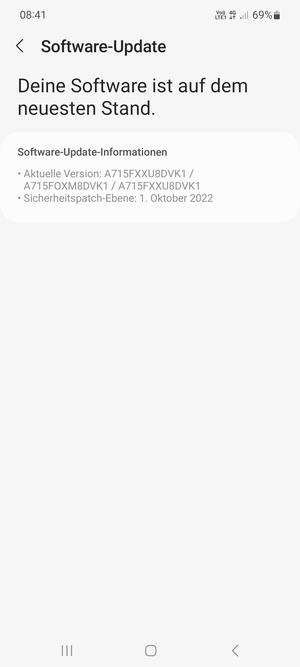 Falls Ihr Handy aktualisiert ist, wird Ihnen der folgende Bildschirm angezeigt