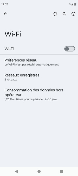 Activer le Wi-Fi