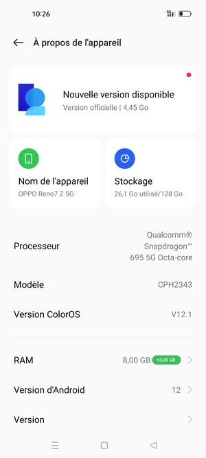 Sélectionnez Mise à jour logicielle
