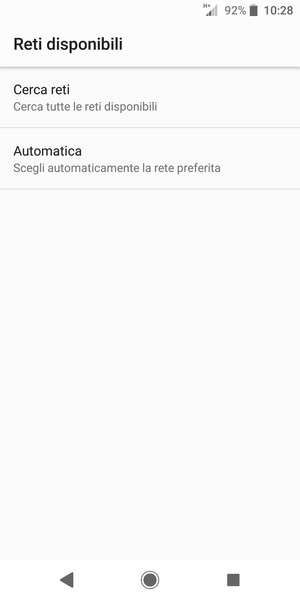 Seleziona Cerca reti