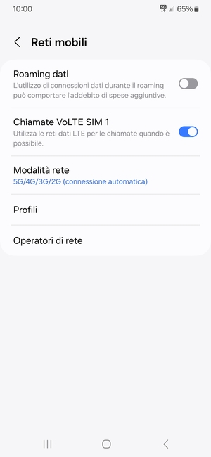 Seleziona Profili