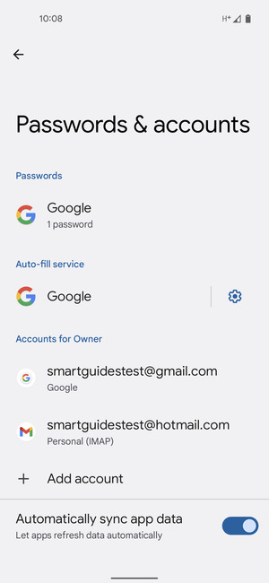 Select your Google account