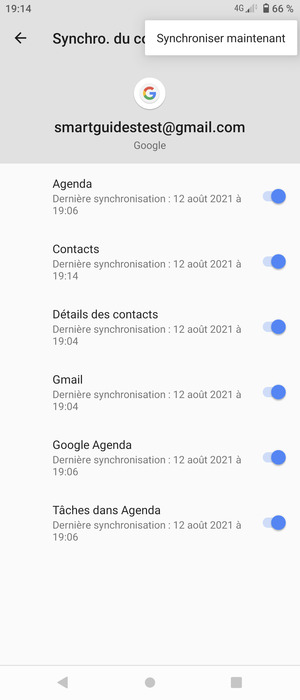 Sélectionnez Synchroniser maintenant