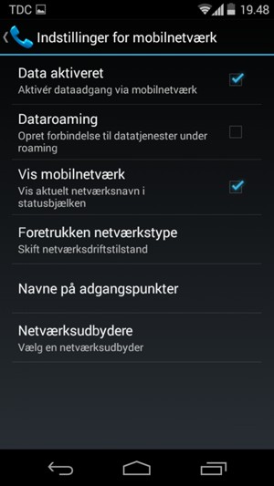 For at skifte netværk, hvis der opstår netværksproblemer, vælg Netværksudbydere