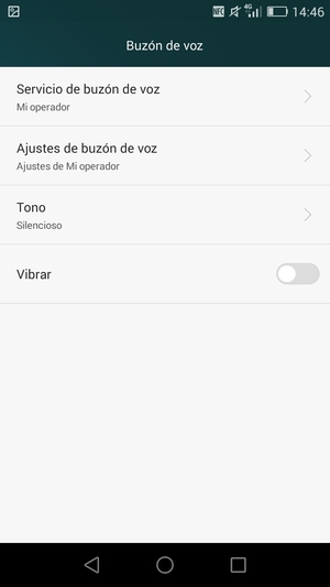 Seleccione Ajustes de buzón de voz