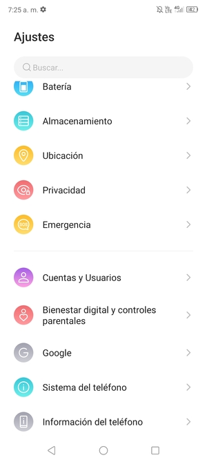 Desplácese y seleccione Sistema del teléfono