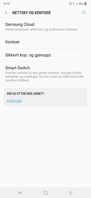 Velg Sikkerh.kop. og gjenoppr.