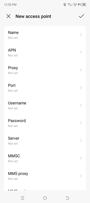 Enter MMS information