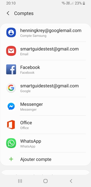 Sélectionnez votre compte Google