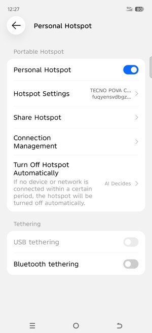Your phone is now set up for use as a modem
