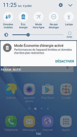 Activer le Éco. énergie