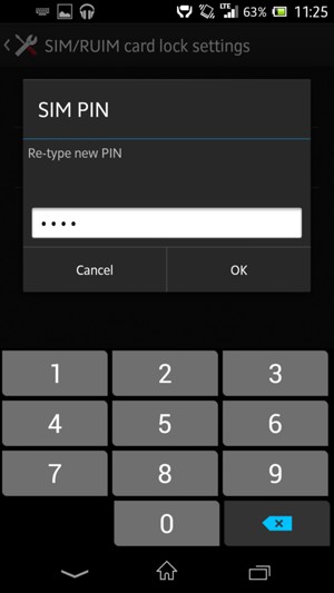 Confirm your new SIM PIN and select OK