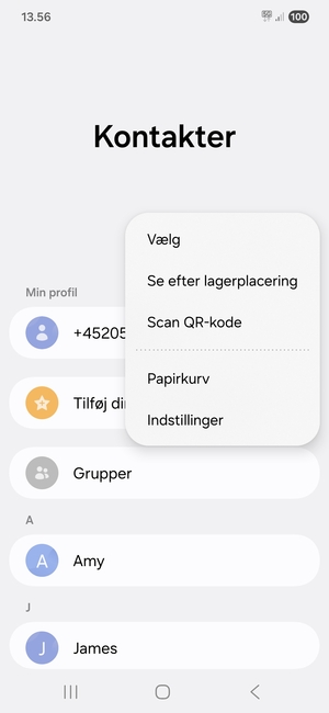 Vælg Indstillinger