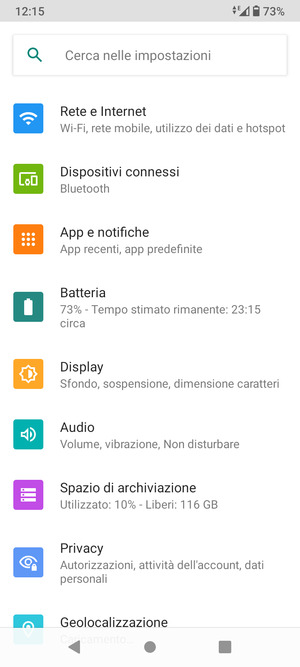 Seleziona Rete e Internet