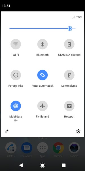 Juster lysstyrken til det ønskede niveau