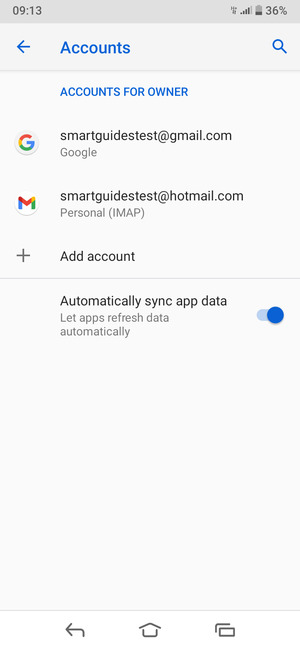 Select your Google account
