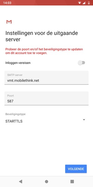 Selecteer Beveiligingstype
