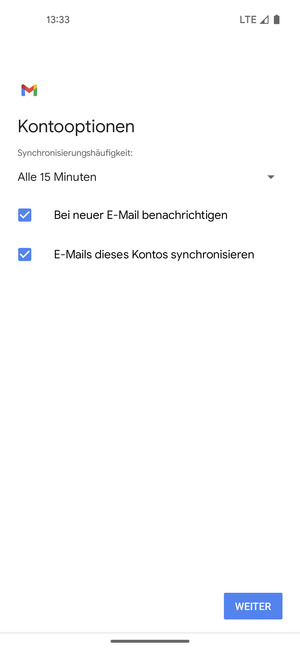 Wählen Sie WEITER