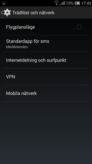 Välj Mobila nätverk