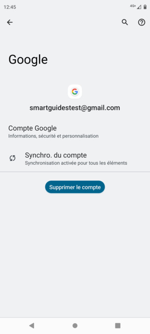 Sélectionnez Synchro. du compte