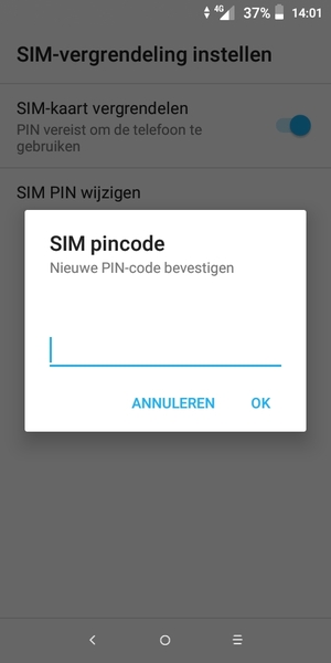 Bevestig uw nieuwe SIM PIN en selecteer OK