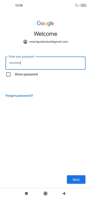 Enter your Gmail password and select Next