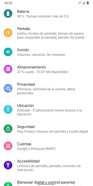 Desplácese y seleccione Ubicación