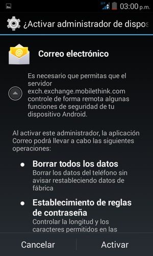 Seleccione Activar